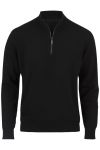 Denim & Casual Carter ullgenser med 1/4 glidelås i hals sort