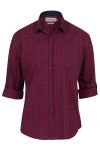 Denim & Casual Langdon langermet skjorte slim fit burgunder