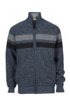 Denim & Casual strikkejakke med høy hals og glidelås blå