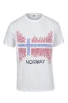 Denim & Casual t-skjorte med det norske flagg hvit