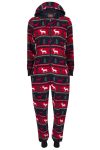 Ugly jumpsuit i fleece vintermotiv til herre rød