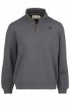 Denim & Casual Dominic genser med 1/2 zip grå