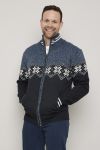 Matthew strikkejakke med fleecefòr Marine-royalblå..