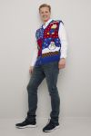 Crazy Christmas Snømann Julevest rød-blå.
