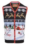Crazy Christmas Snømann Julevest blå