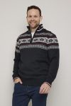 Ola Strikkegenser med fleecefòr Mørkmarine..
