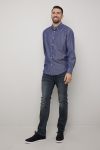 Basic Alexander langermet skjorte , regular fit jeansblå.