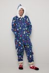 Crazy Christmas Snowflake jumpsuit blå.