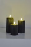 Led kubbelyssett 3stk Stripes Svart