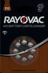 Rayovac Batteri for høreapparat V312 PR41 8 stk v312 pr41