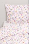 Sengesett Krepp Sommer Blomst 140x200 Hvit-pastell