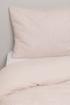 Kreppsengesett 200x220 Pinstripe Beige