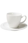 Living Round Kopp med fat 220ml rund hvit