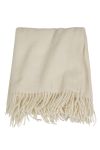 Ullpledd ensfarget 130x170cm offwhite