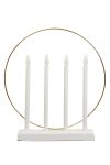 Adventsstake LED-lys med gullring hvit
