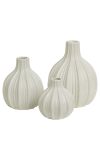 Vase rillet hvit