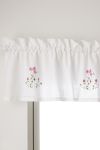Rosa blomst gardinkappe offwhite