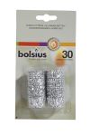 Bolsius metallkopp for lys 30stk sølv