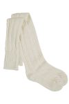 Knestrømper (over kne) med klassisk kabelstrikk i ullblanding. offwhite