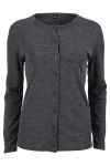 Super cardigan i 80% merinoull med knapper i samme farge. grå