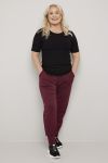Ribbestrikket t-skjorte Poppy Burgunder