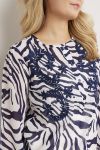Marina Bluse Marine m/mønster