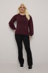 Elise strikkegenser med blonde burgunder