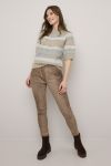 Sanne strikke topp Beige-grønn-blå