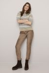 Sanne strikke topp Beige-grønn-blå