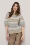Sanne strikke topp Beige-grønn-blå