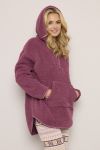 Oversize Hoodie Teddy Fleece Burgunder