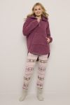 Oversize Hoodie Teddy Fleece Burgunder