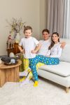 Pyjamasbukse påske dame Gul-Blå