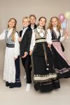 Skjorte festdrakt lin med broderi Anna Hvit-grønn