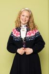 Strikkejakke Signe marine-rosa