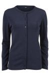 Super cardigan i 80% merinoull med knapper i samme farge. marine
