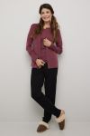 Super cardigan i 80% merinoull med knapper i samme farge. rododendron.