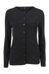 Super cardigan i 80% merinoull med knapper i samme farge. sort