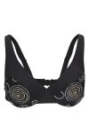 Swimwear bikinioverdel med spiler sort