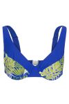 Swimwear bikinioverdel med spiler blå/grønn