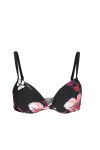 Swimwear bikinioverdel med spiler og padding sort