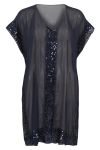 Swimwear strandkjole med paljetter marine