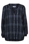 Curves Aria bluse i flanell blå