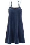 Nightwear Stella nattkjole i velour marine