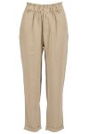 Lifetime chinos med strikk i livet beige