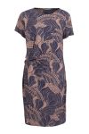 Lifetime Kjole med drapering og print marine -pudder