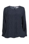 Curves Alice bluse med print marine