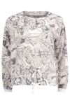 Lifetime Paisley bluse med print og snøring hvit-gråblå