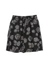 Lifetime shorts med valmueprint og elastikk i livet sort
