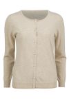 Lifetime Vivian cardigan i angoramiks med perleknapper beigemelert